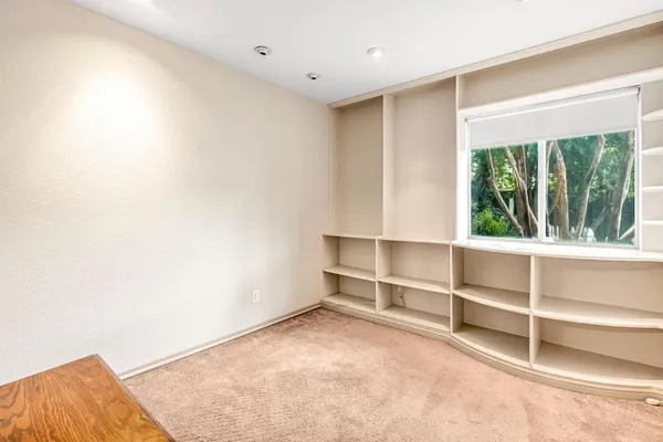 a backyard of a house with lots of green space