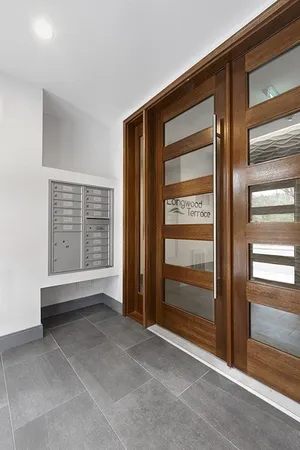 a view of front door with hallway