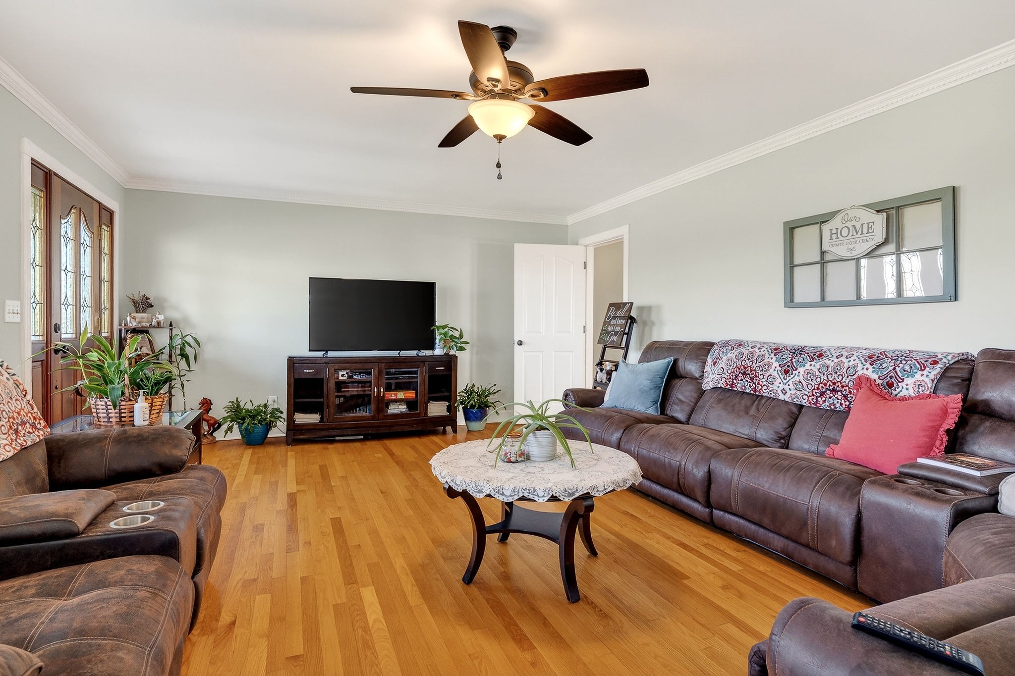 597 Game Ridge Road Smithville, TN 37166 - Photo 5 of 45 a living room with furniture and a flat screen tv