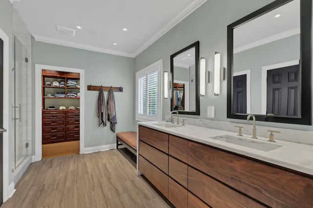 a bathroom with a shower