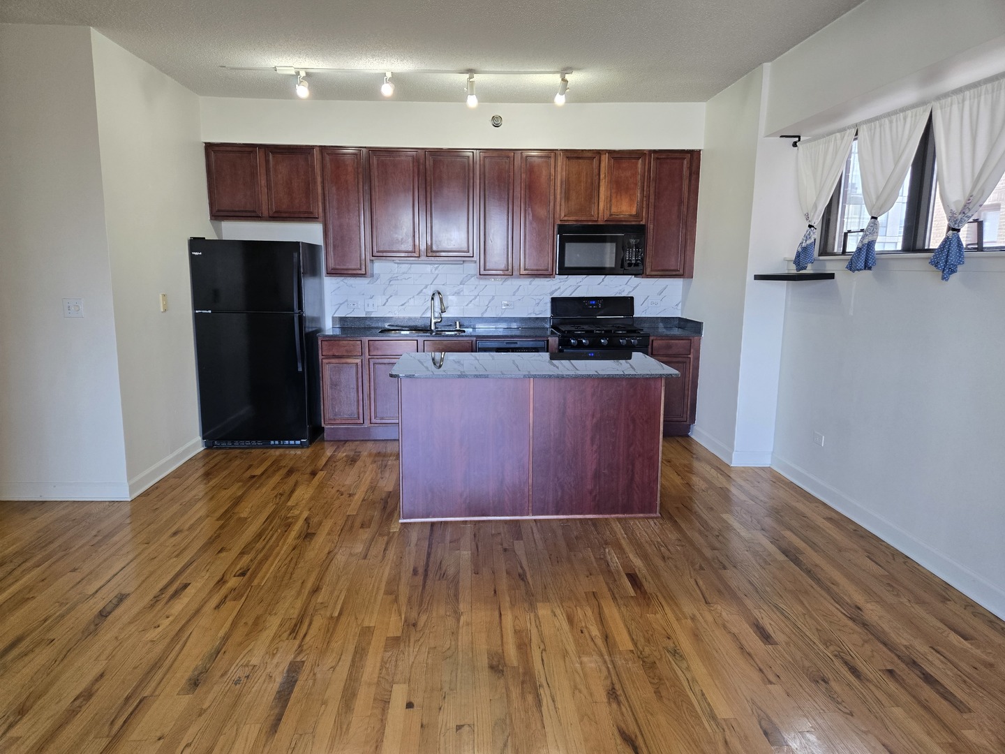41 East 8th Street, Unit 1404 Chicago, IL 60605 - Photo 16 of 26 a kitchen with wooden floors and wooden cabinets