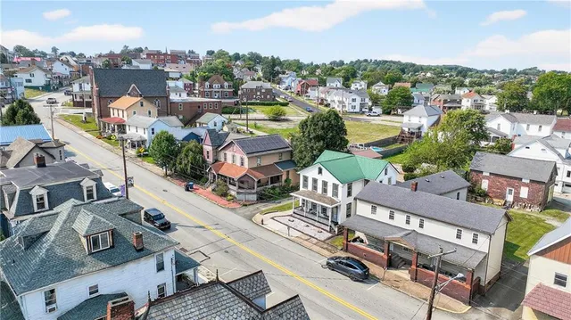 an aerial view of a city