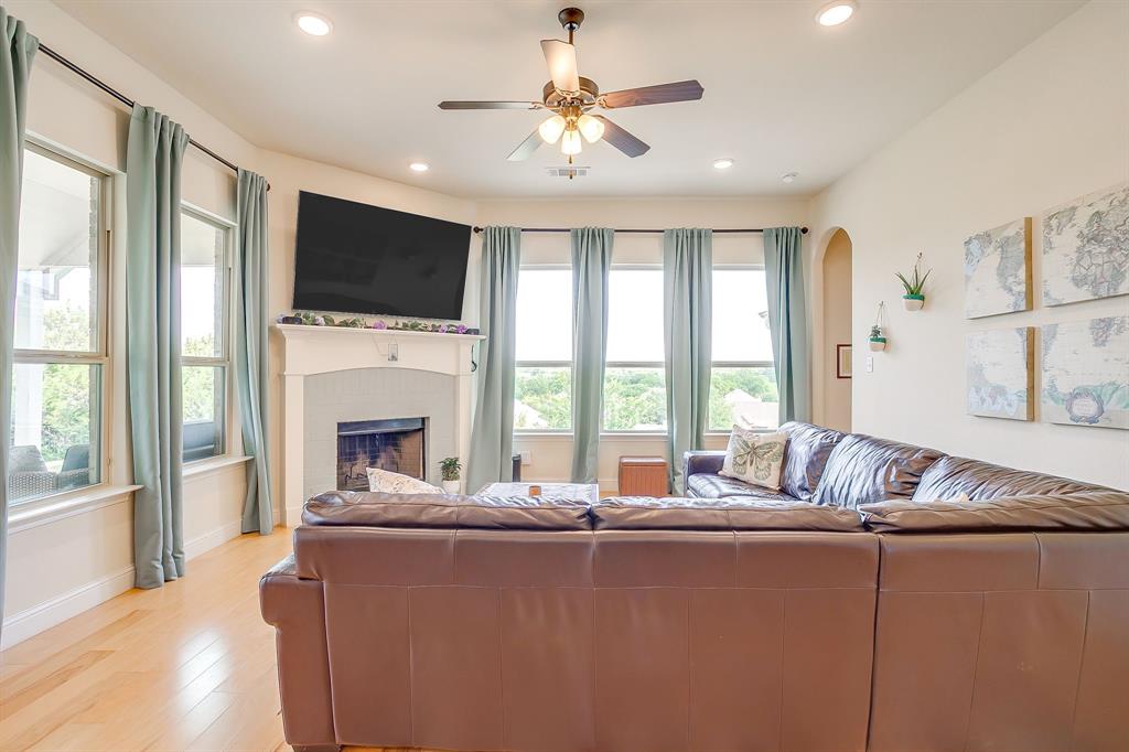 416 Bluffside Trail Benbrook, TX 76126 - Photo 10 of 40 a living room with furniture fireplace and flat screen tv