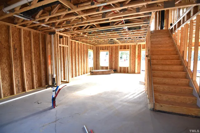 a view of a porch with a door