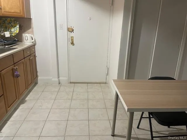 a room with washing machine