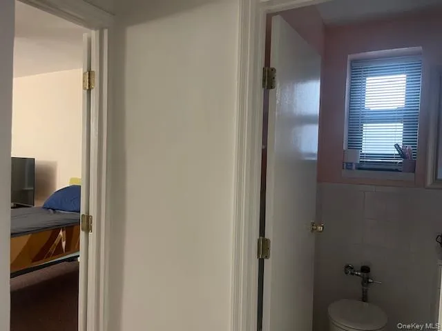 a bathroom with a toilet