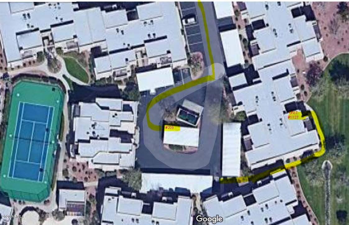 11260 North 92nd Street, Unit 1127 Scottsdale, AZ 85260 - Photo 41 of 42 an aerial view of residential house with outdoor space and swimming pool