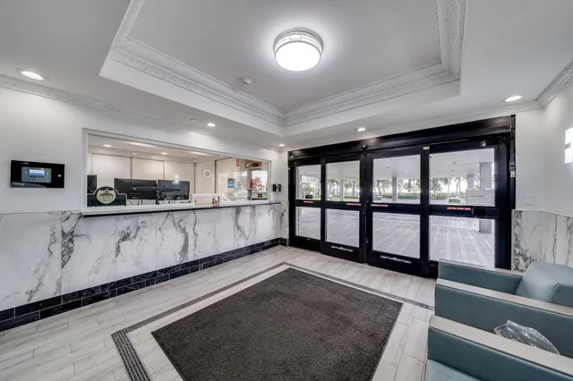 a view of a city with tall buildings