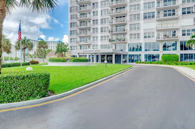 a view of a building with garden
