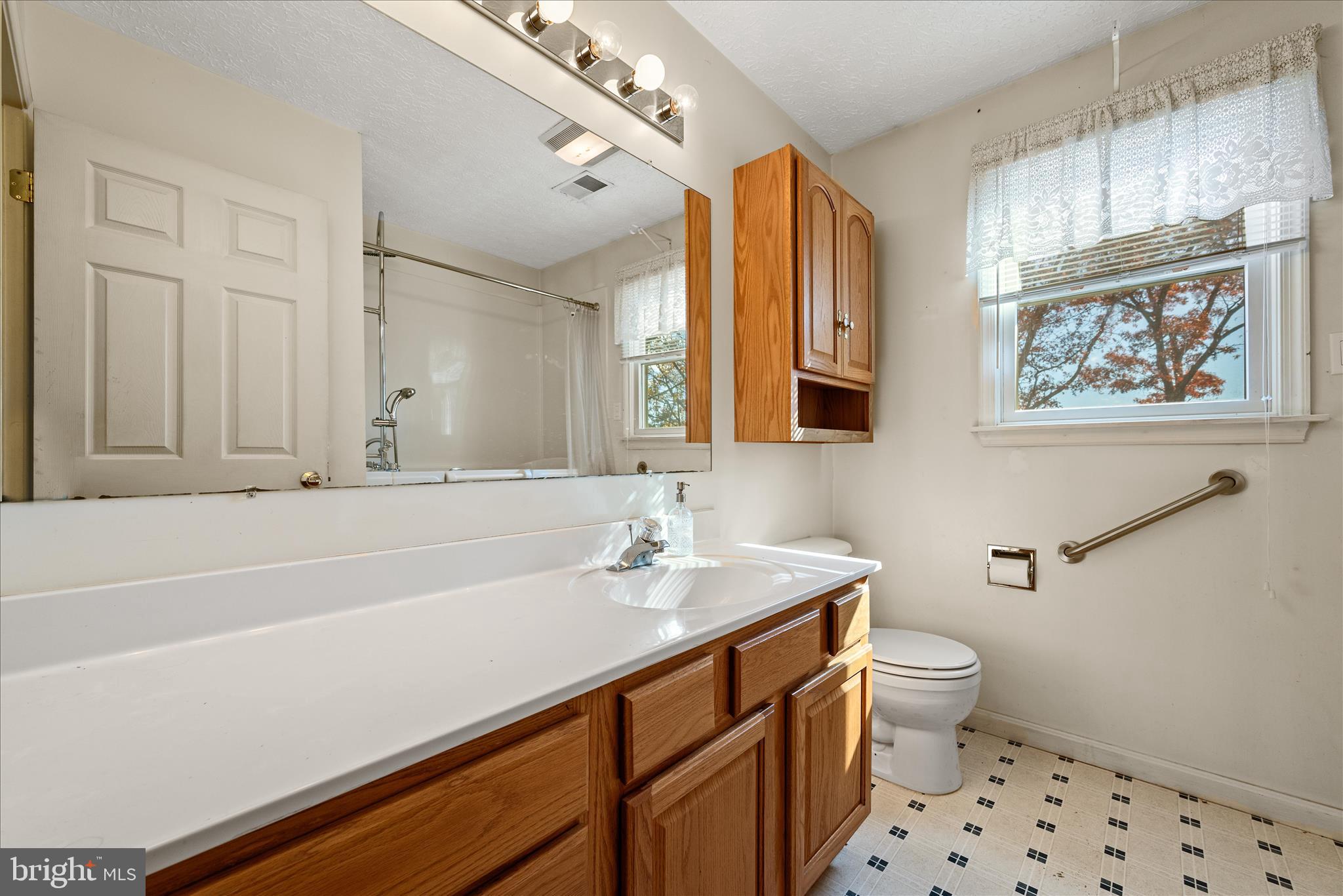 4403 Back Mountain Road Winchester, VA 22602 - Photo 22 of 73 a bathroom with a sink a toilet a shower and a mirror