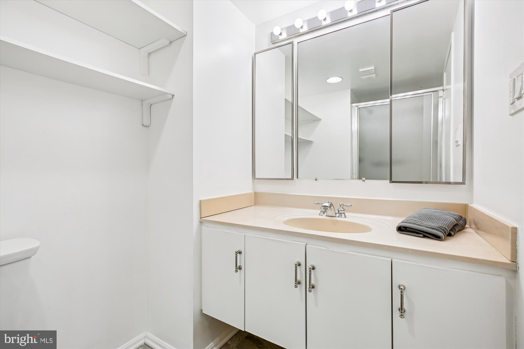 15115 Interlachen Drive, Unit 3308 Silver Spring, MD 20906 - Photo 19 of 50 a bathroom with a sink and a mirror
