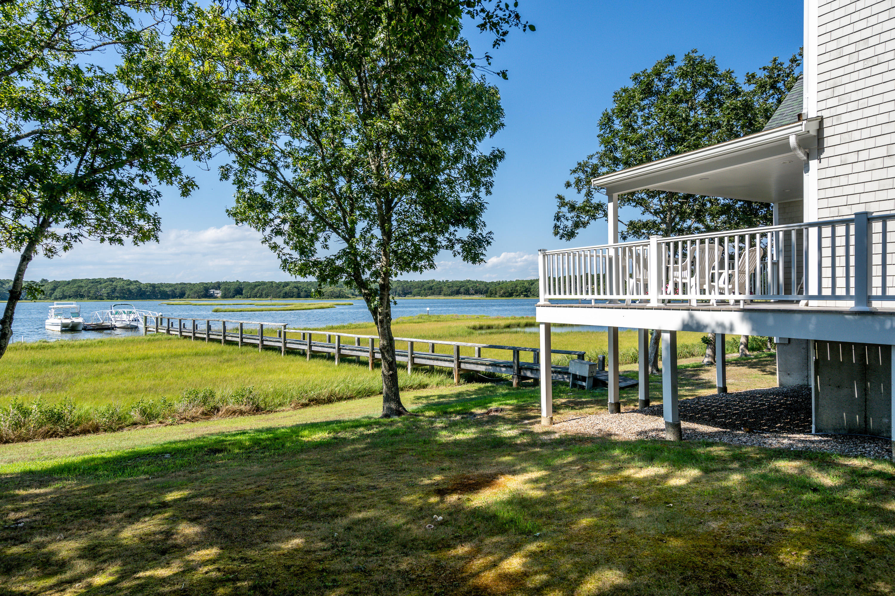 17 Monomoscoy Road West Mashpee, MA 02649 - Photo 22 of 36 swimming pool with outdoor seating and yard