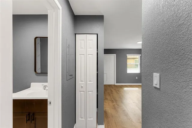 a view of a bathroom with a sink
