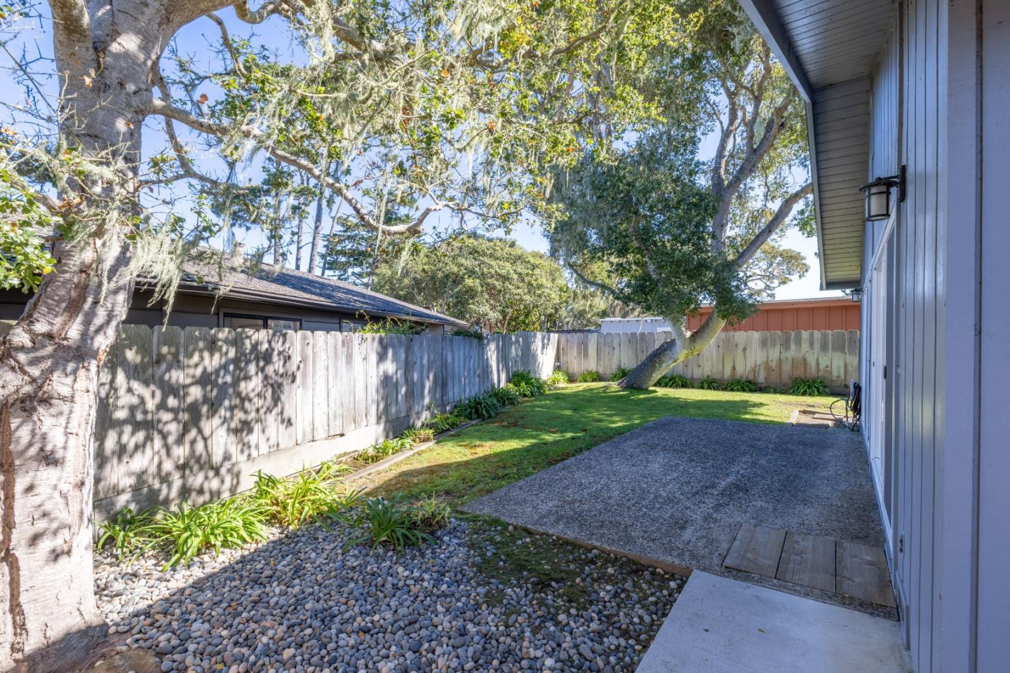 902 Maple Street Pacific Grove, CA 93950 - Photo 27 of 35 a view of backyard with plants and trees