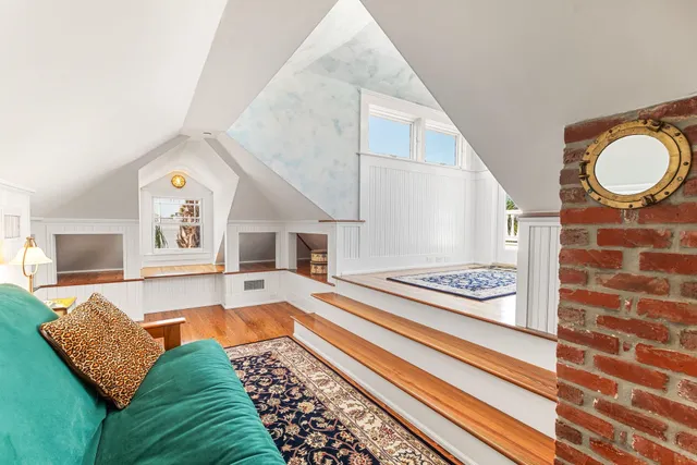 a view of a chandelier in a bathroom