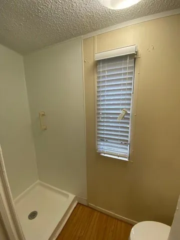 a bathroom with a tub