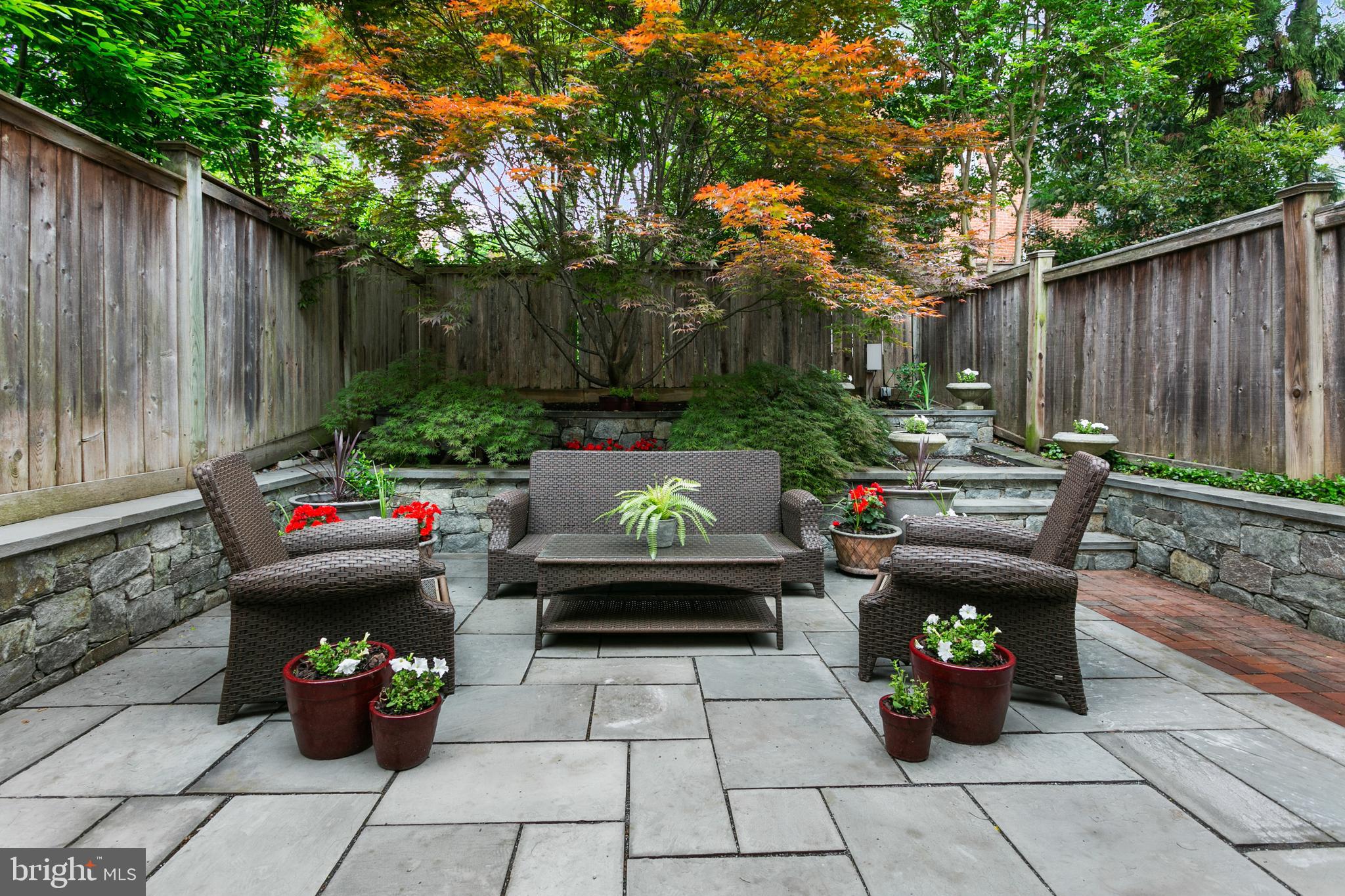 3127 P Street Northwest Washington, DC 20007 - Photo 30 of 32 Rear Terrace and Gardens