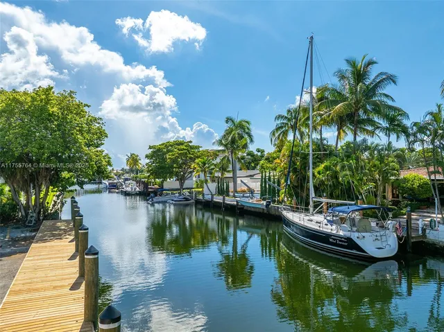 a view of a lake with a house