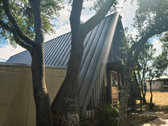 a view of balcony and yard
