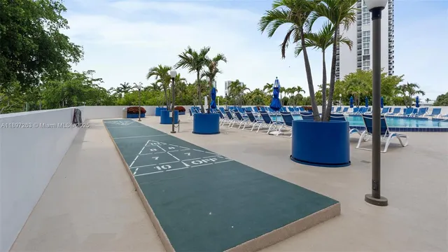 a outdoor space with patio area