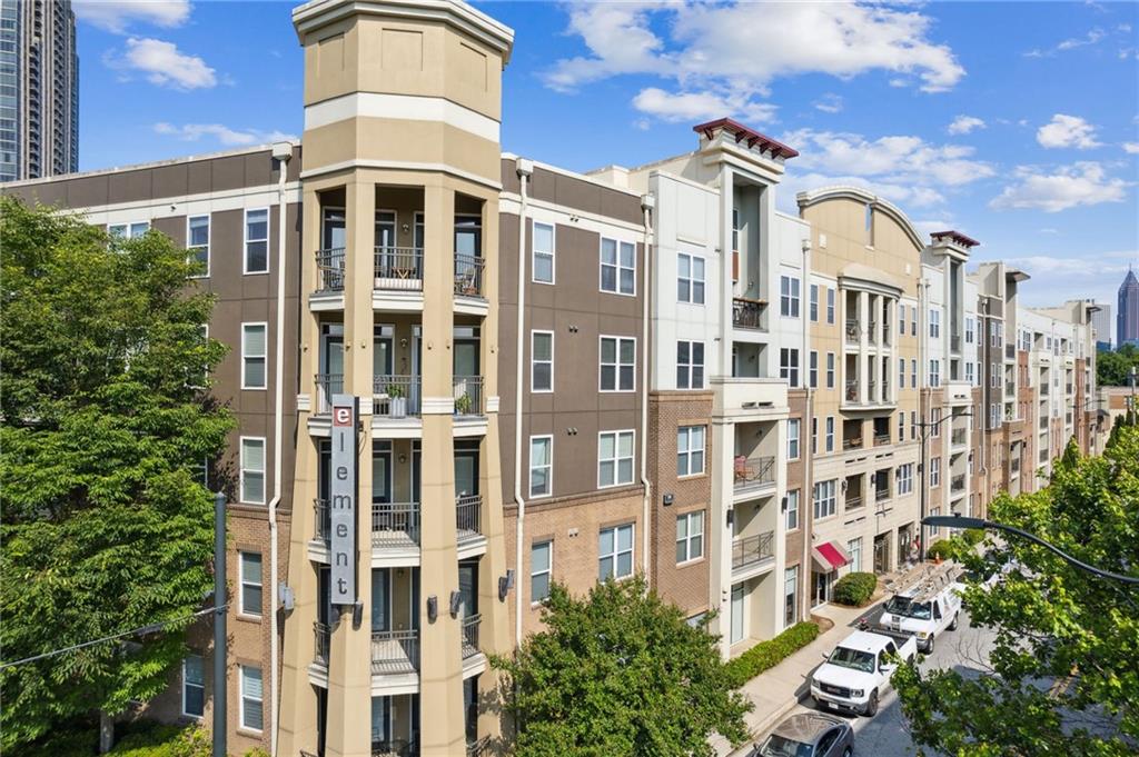 a front view of a building