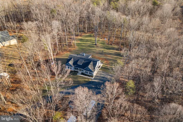 an aerial view of a kitchen