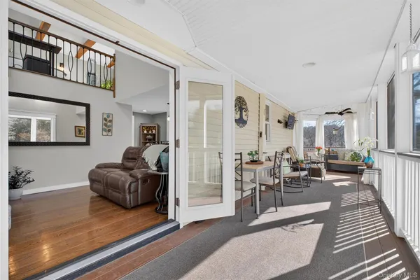 a living room with furniture