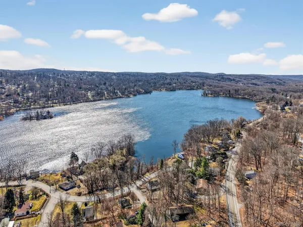 a view of lake and mountain