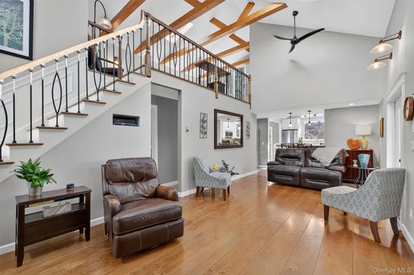 a living room with furniture
