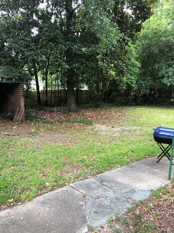 a backyard of a house with lots of green space