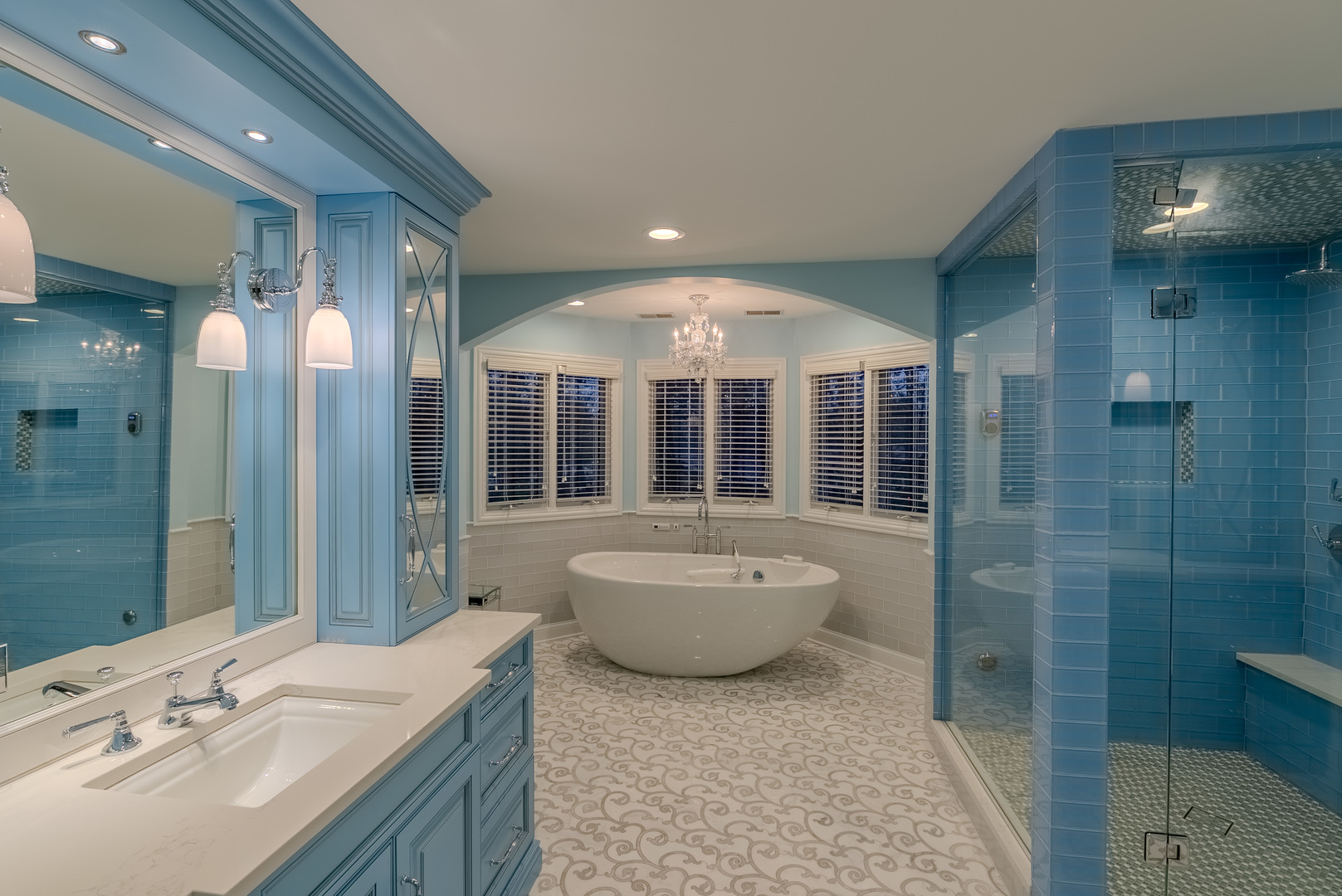 863 Bittersweet Drive Northbrook, IL 60062 - Photo 24 of 51 a spacious bathroom with a granite countertop sink mirror and shower