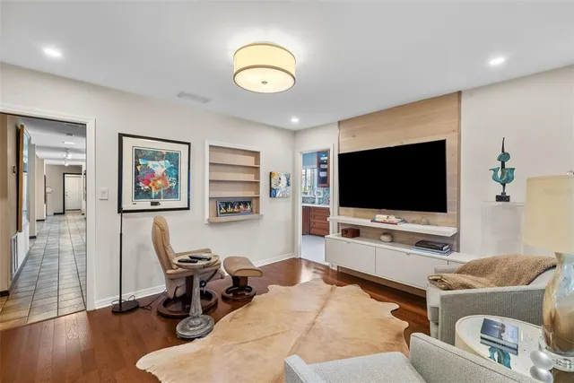 a view of a lake with a house