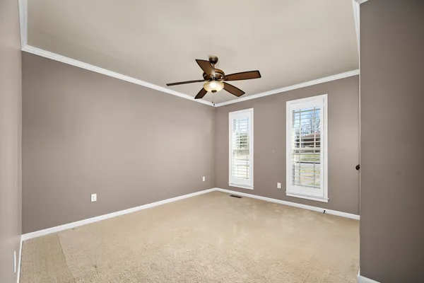 a view of a room with racks on the wall