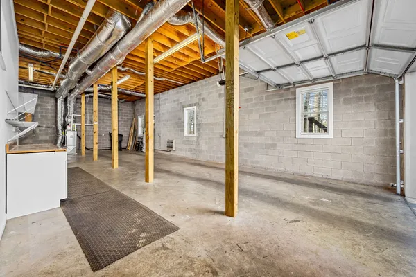 a view of a door with a tree