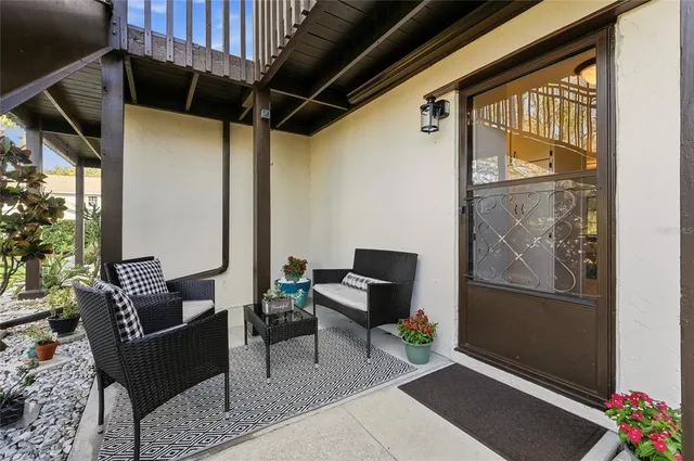 a outdoor living space with furniture