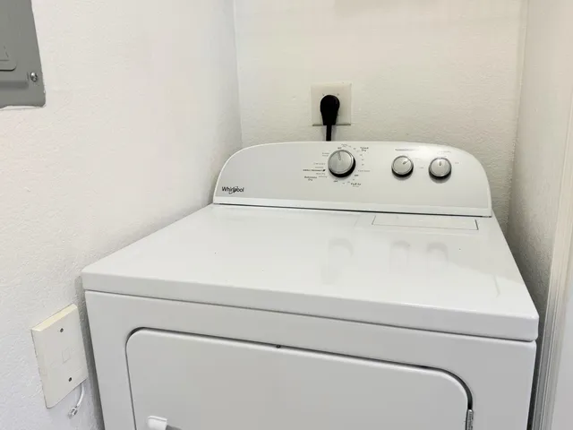 a close up view of washer and dryer