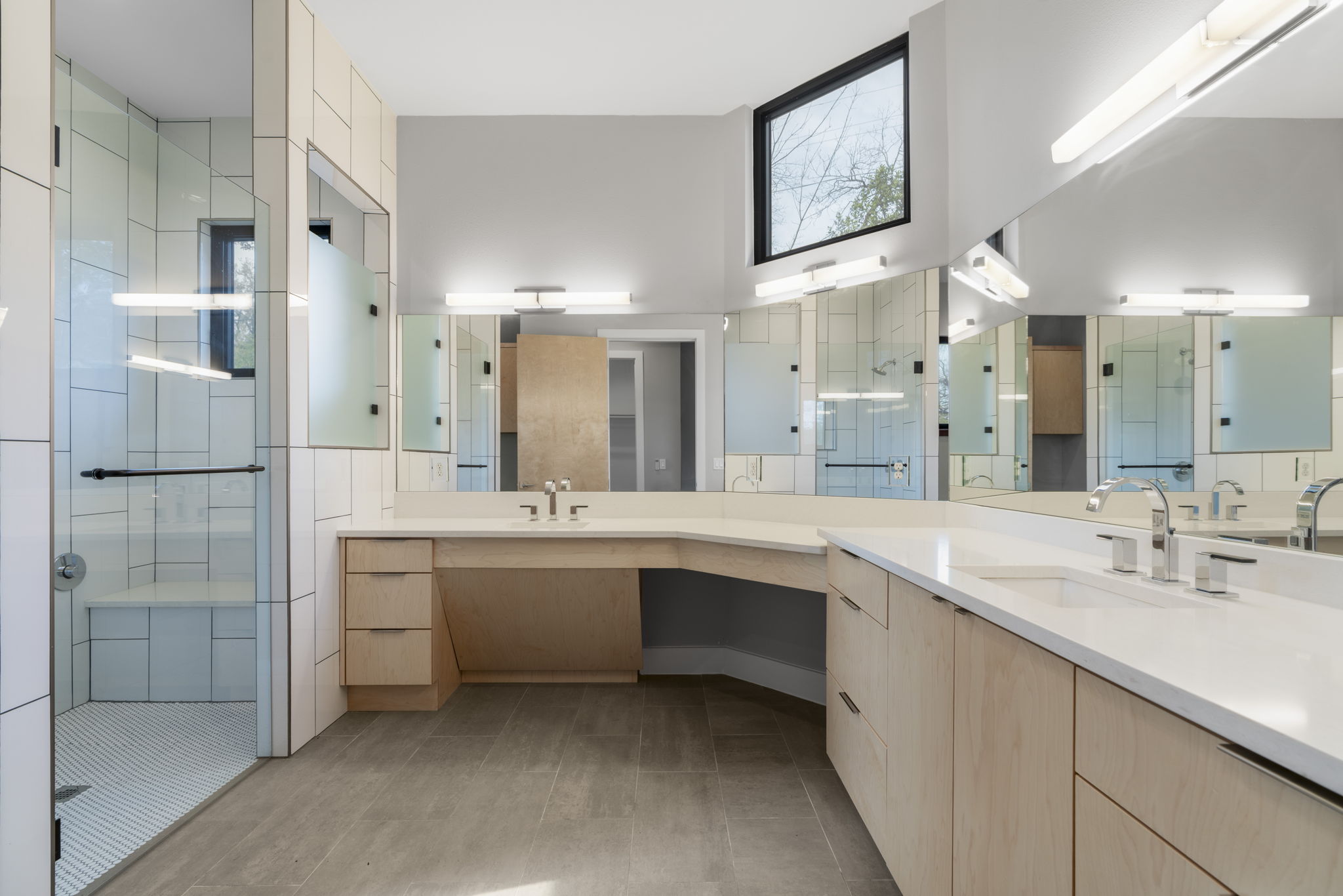 4602 Rue Street Austin, TX 78731 - Photo 27 of 39 a large bathroom with a double vanity sink mirror and double