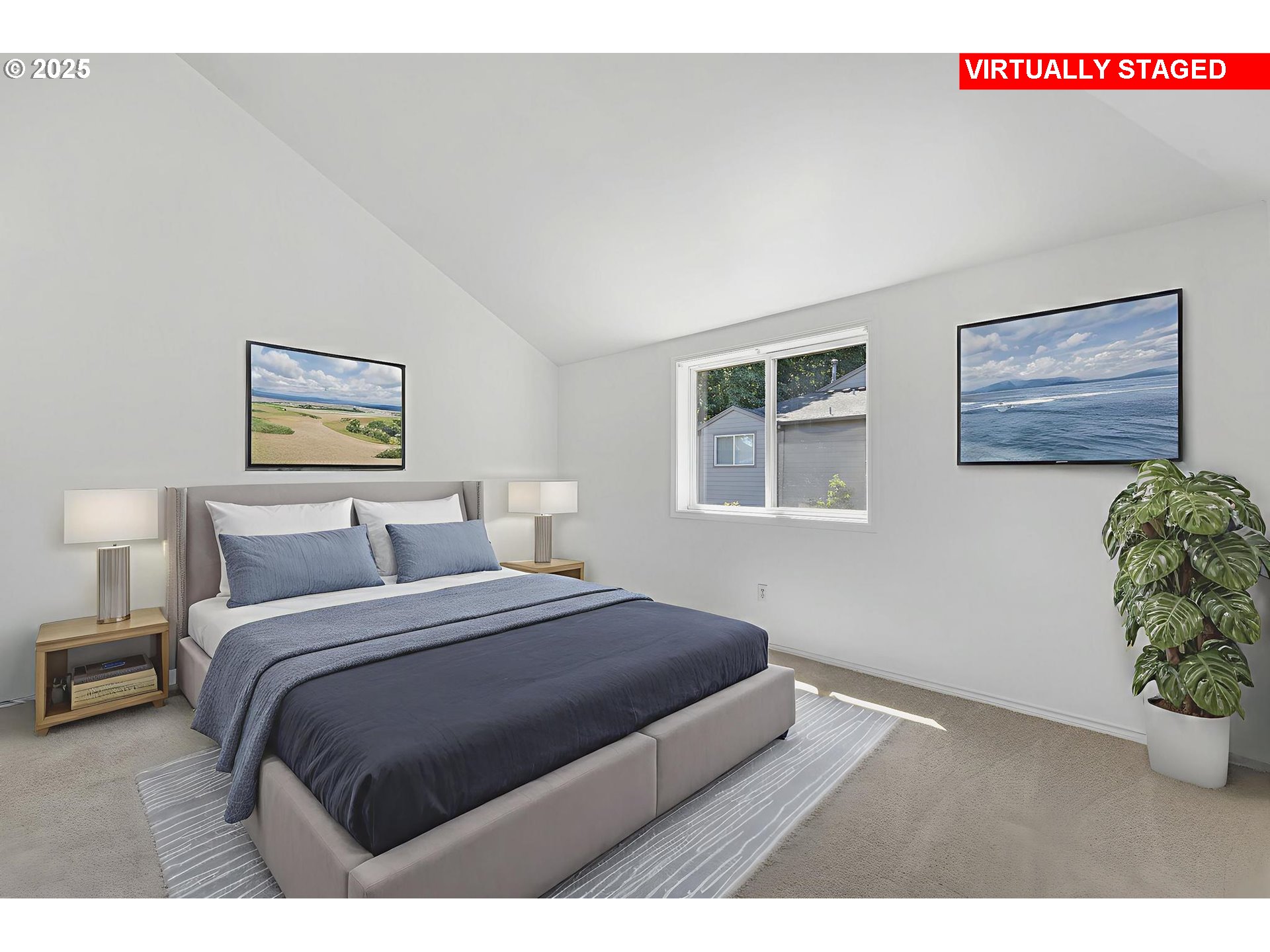 4815 Southwest 1st Avenue Portland, OR 97239 - Photo 18 of 43 a bedroom with a bed and a painting on the wall