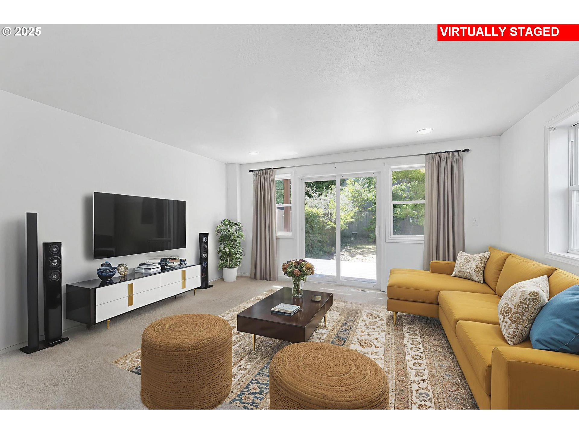 4815 Southwest 1st Avenue Portland, OR 97239 - Photo 30 of 43 a living room with furniture and a flat screen tv