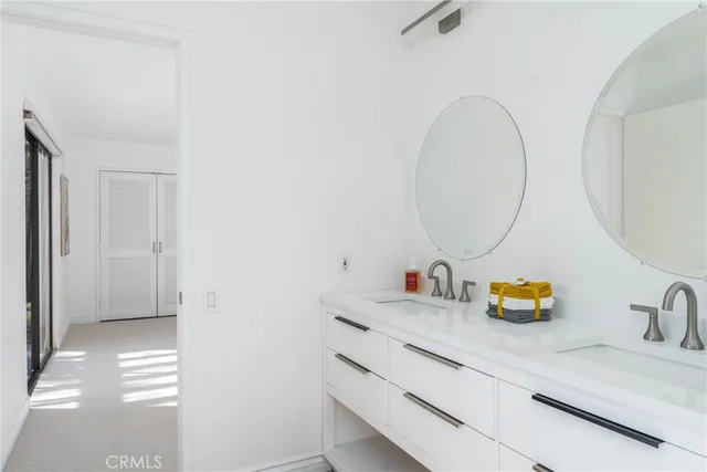 an outdoor space with furniture