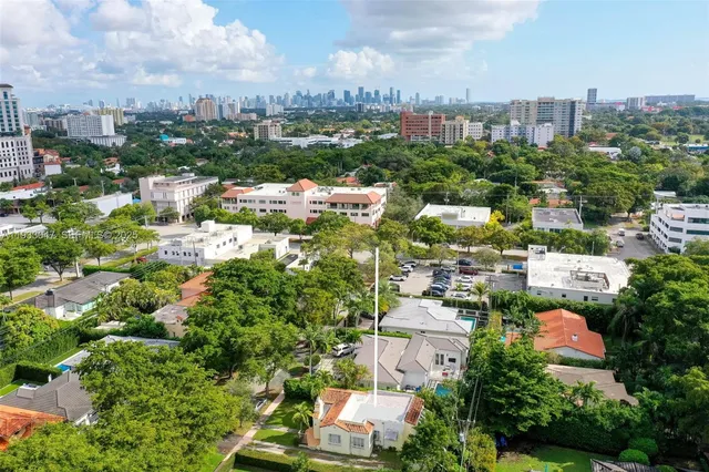an aerial view of a house
