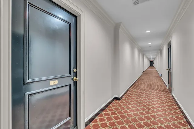 a view of hallway with stairs