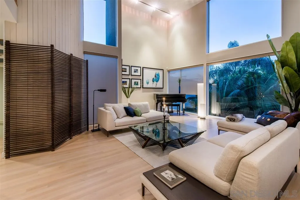 2134 Cordero Road Del Mar, CA 92014 - Photo 12 of 25 a living room with furniture and a fireplace