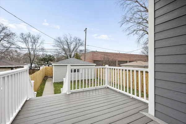 a view of a wooden deck