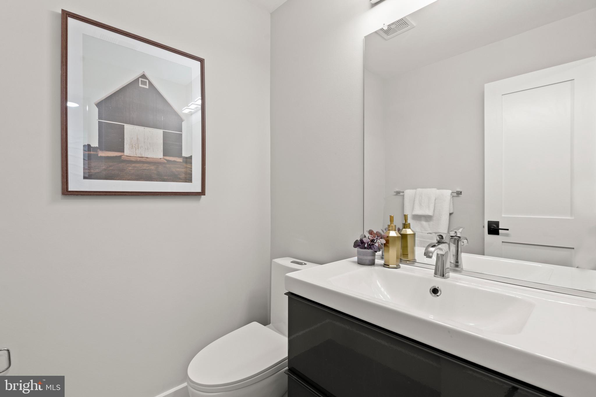 910 9th Street Northeast, Unit 1 Washington, DC 20002 - Photo 20 of 66 a bathroom with a sink mirror and toilet