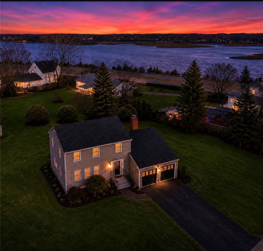 3 Pinetop Road Barrington, RI 02806 - Photo 1 of 45 Twilight view exceptional setting, expansive yard