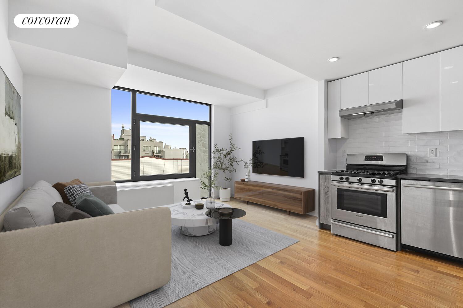 247 North 7th Street, Unit 2 308 Brooklyn, NY 11211 - Photo 1 of 15 a living room with furniture and a flat screen tv