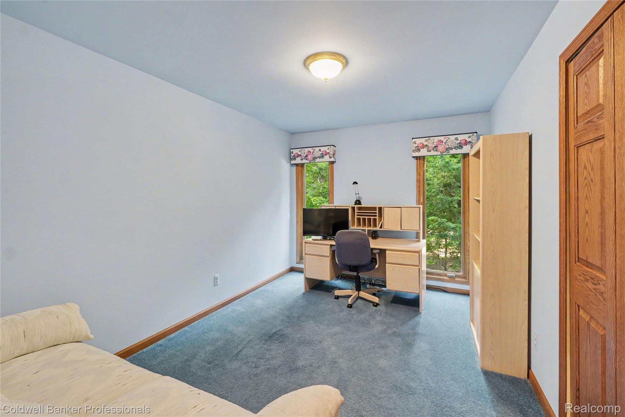3583 Mitchell Road Metamora, MI 48455 - Photo 40 of 58 Room featuring light blue walls, blue carpet flooring, and a single ceiling light fixture