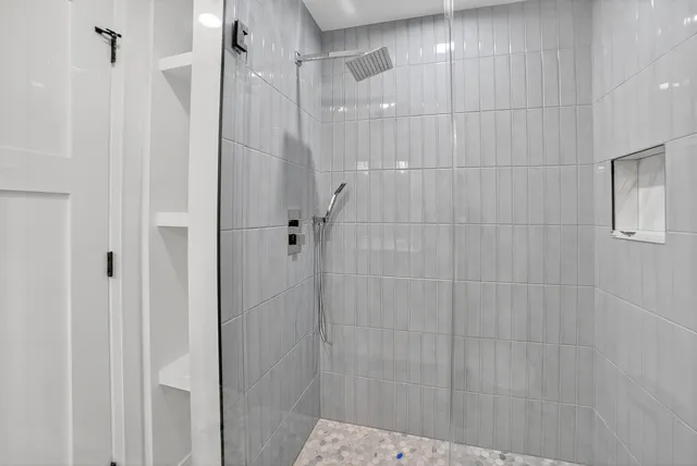 a bathroom with a shower