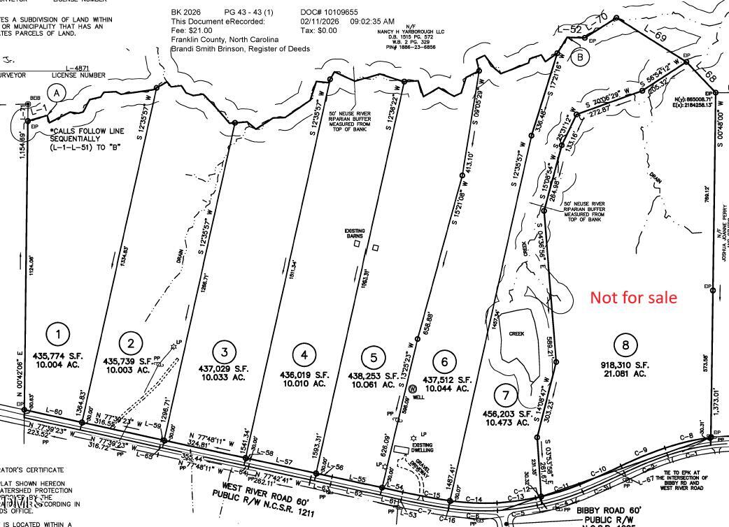 Lot 7 West River Road Franklinton, NC 27525 - Photo 6 of 7 Plat Map Lots 1-7